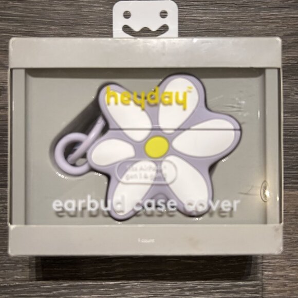 NIB Heyday Soft Purple Flower Daisy AirPods Case Cover Generation 1 & 2 Clip - Picture 4 of 7